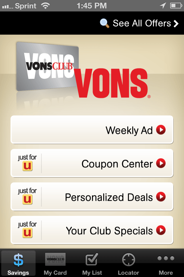 vons coupon app