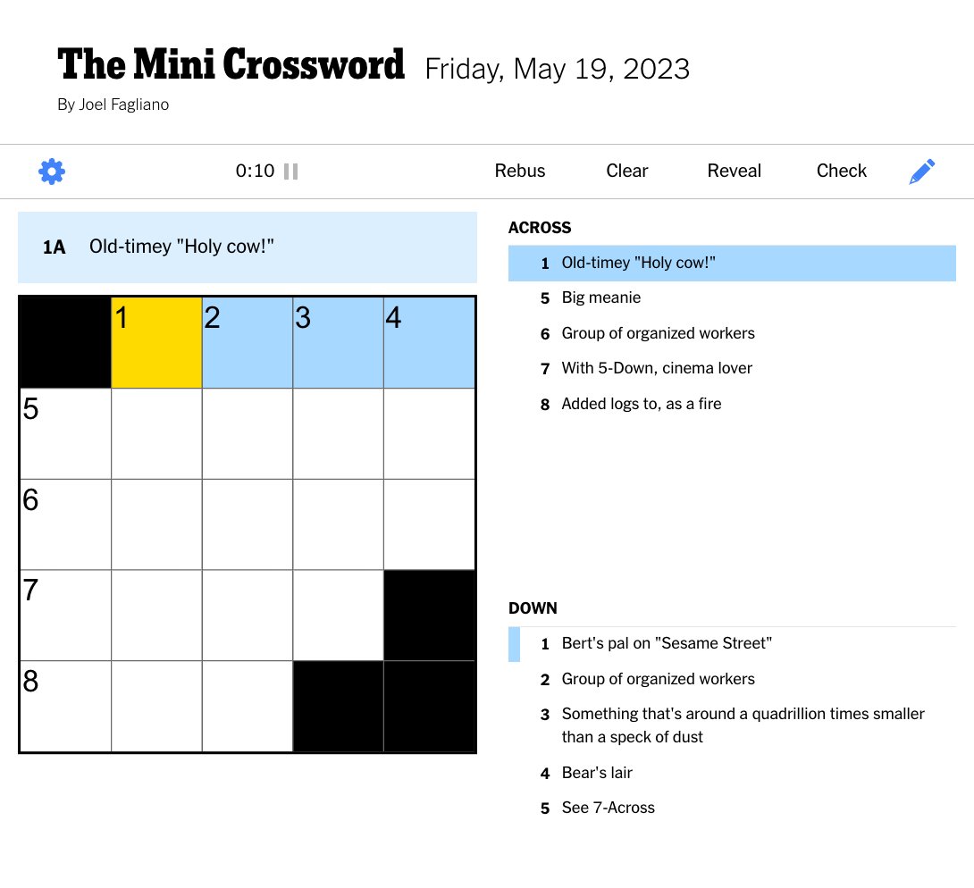 nyt mini crossword old