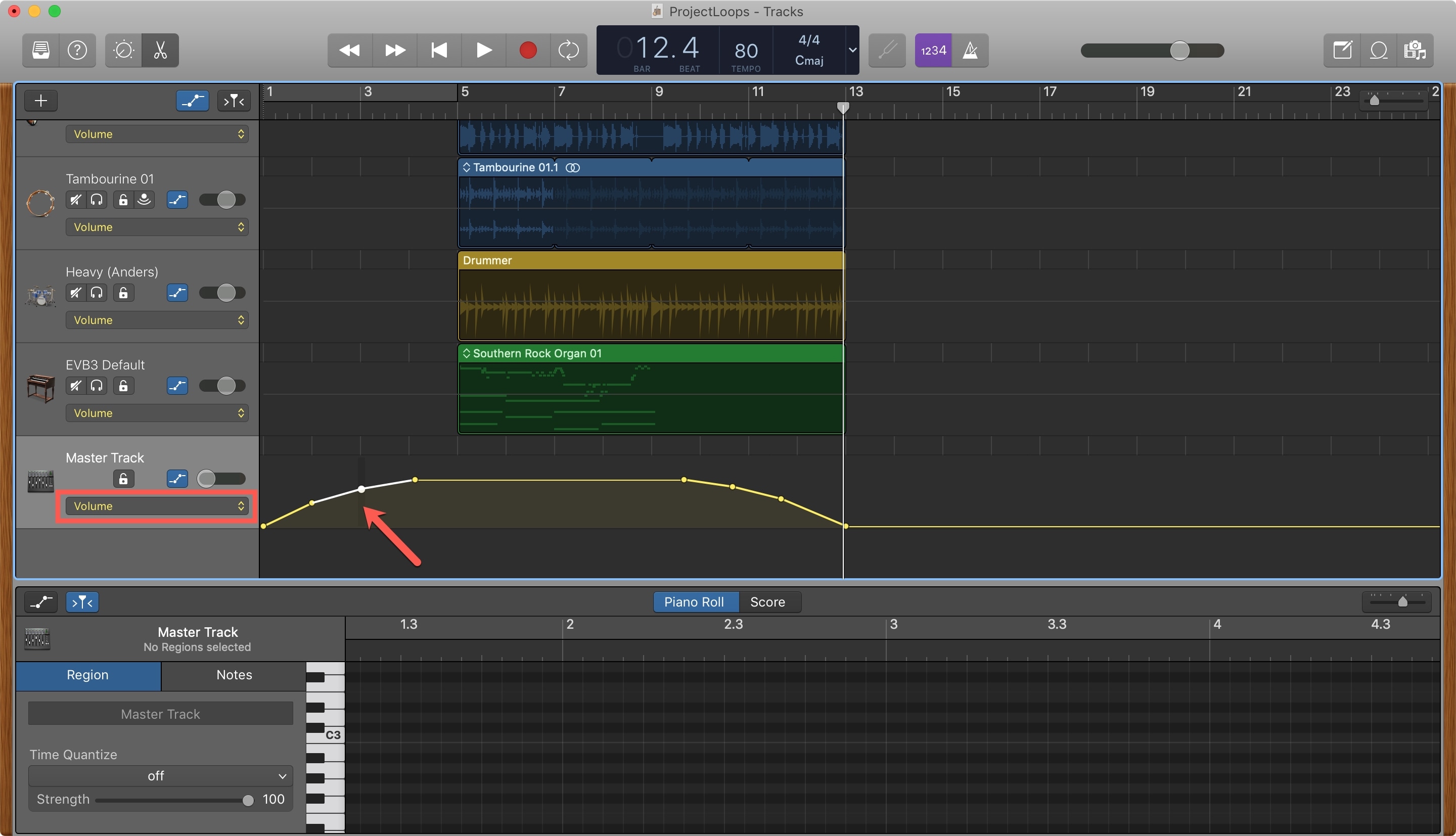 how to fade in garageband