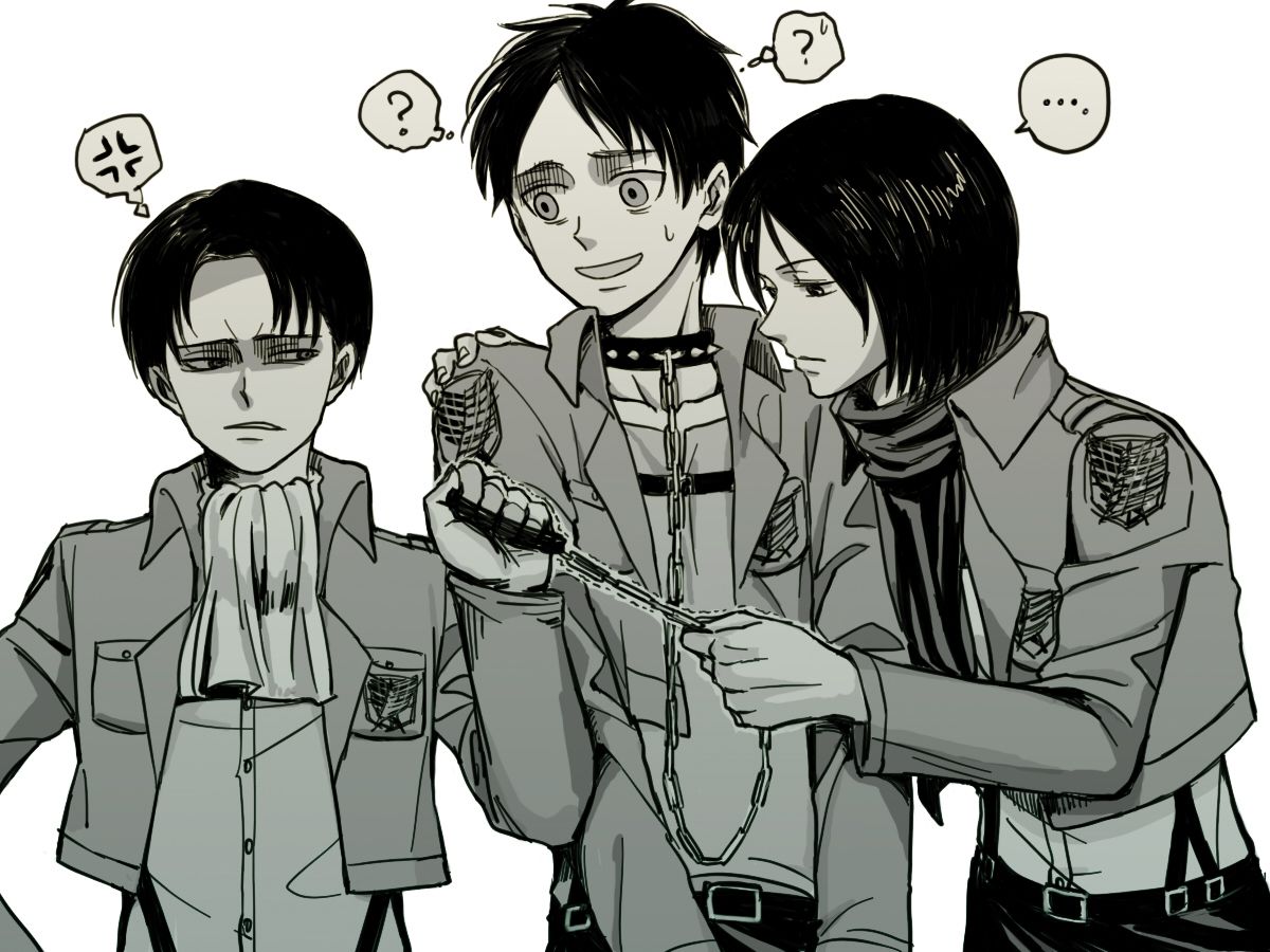 eren x levi x mikasa