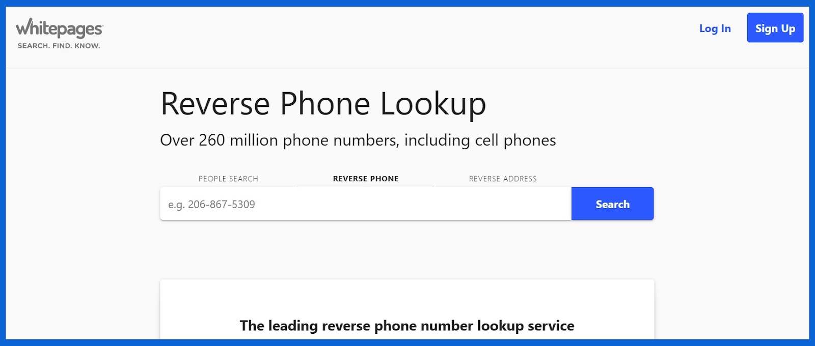 reverse phone lookup whitepages