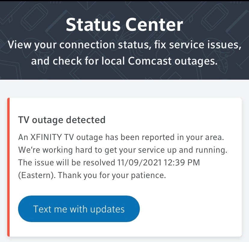 xfinity outages