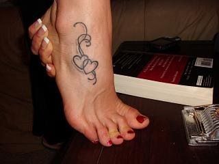 heart tattoo foot