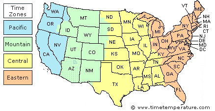 what is the time zone in ca