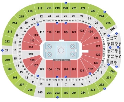 rogers place sections