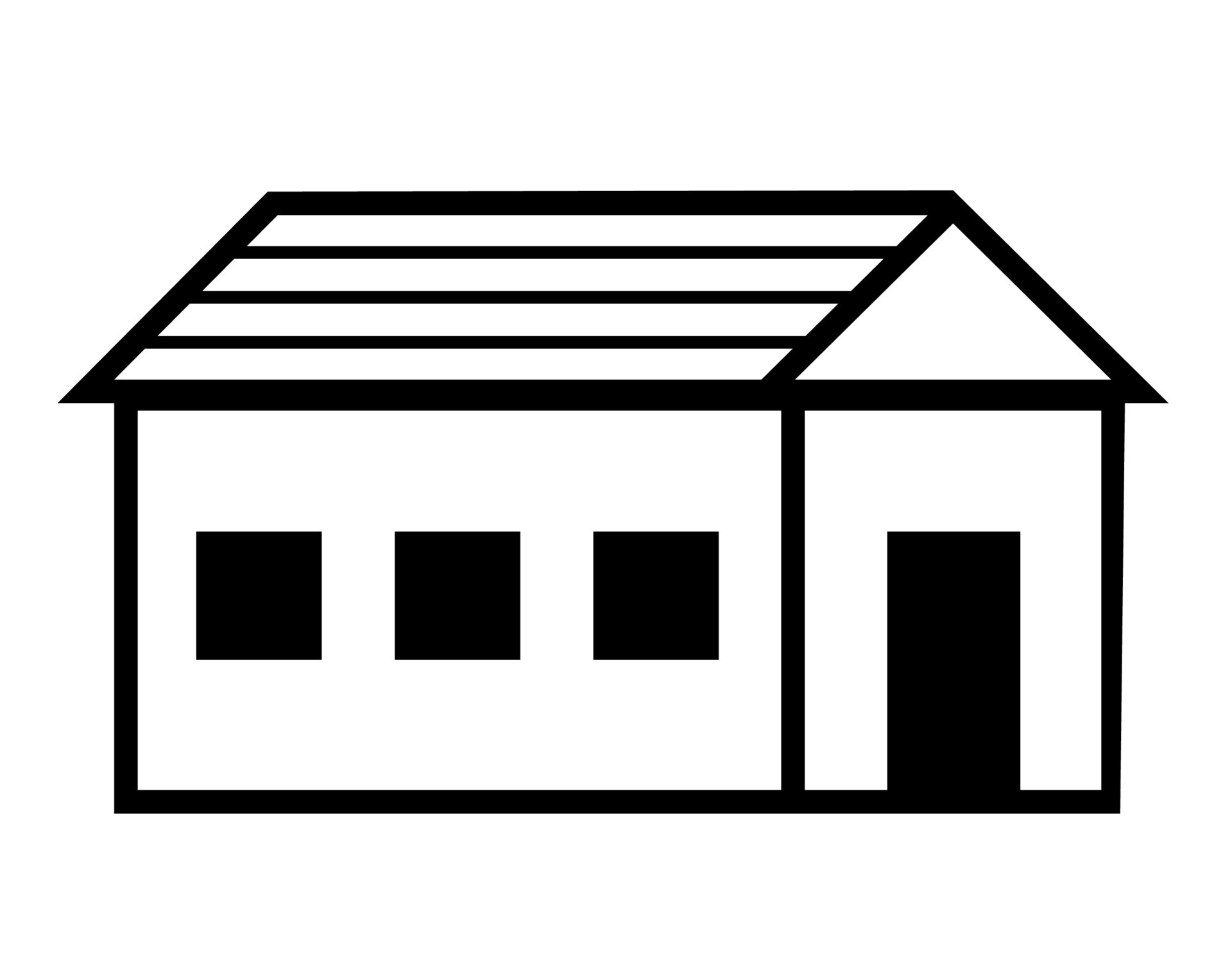 simple house clip art black and white