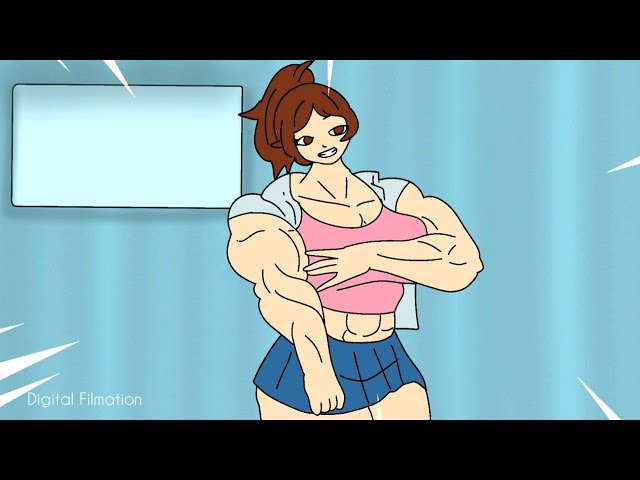 muscle growth female animation