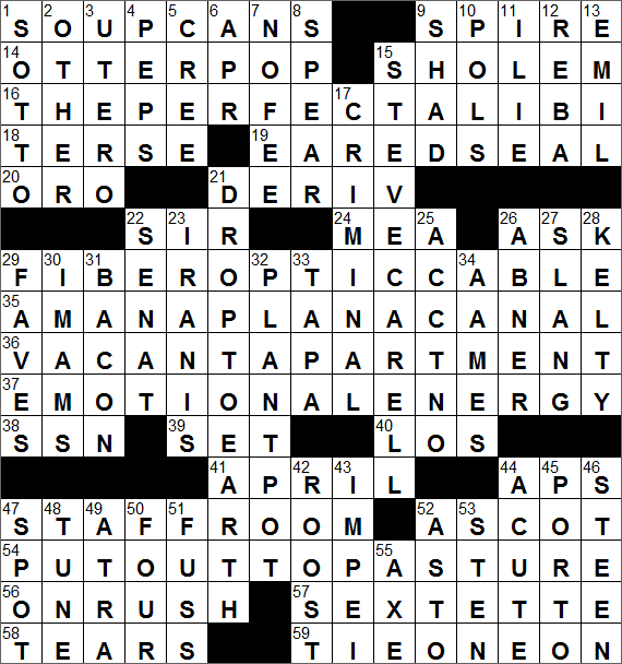 young seal crossword clue