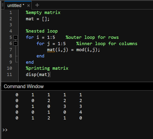 matlab matrix