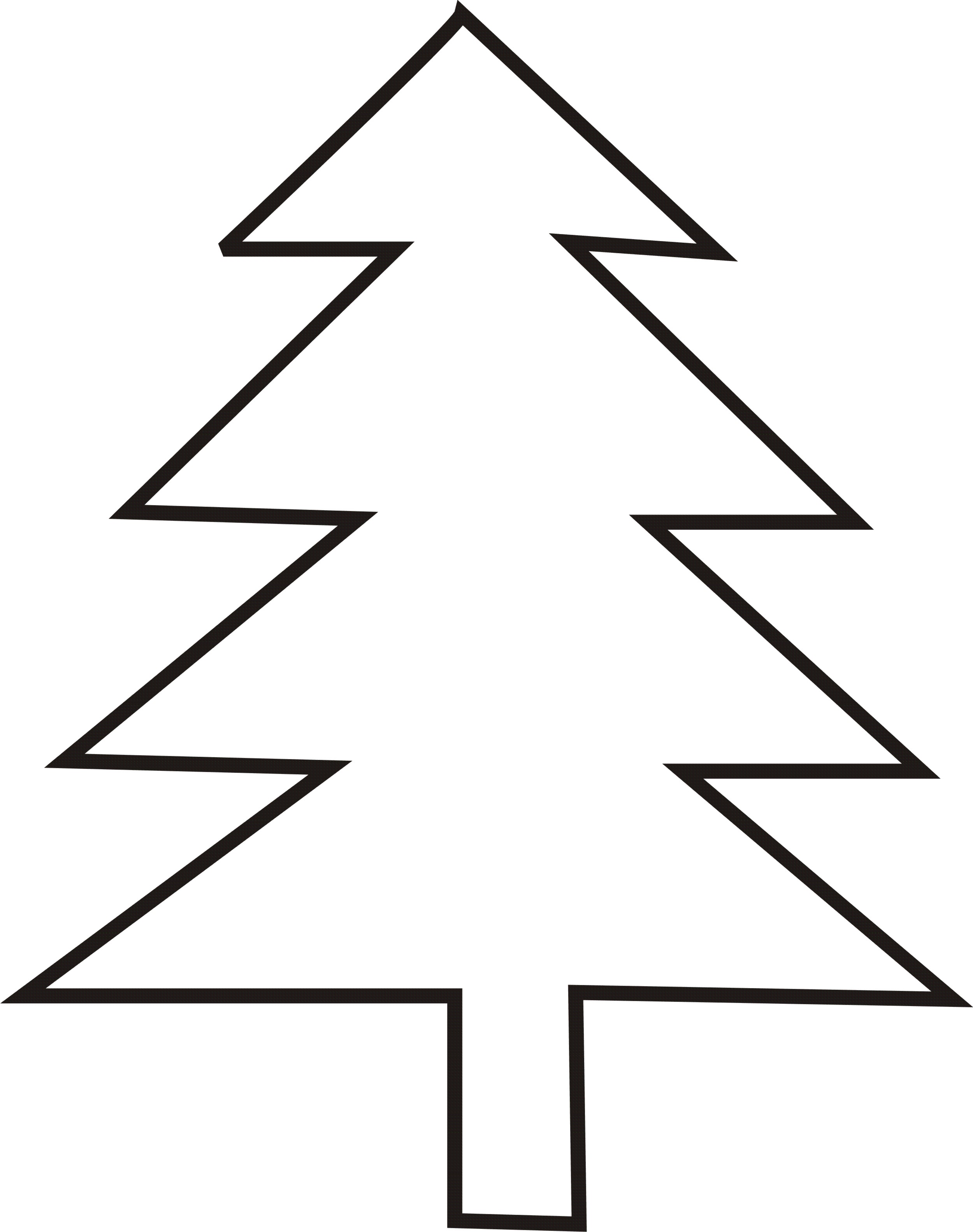 christmas tree outline clipart