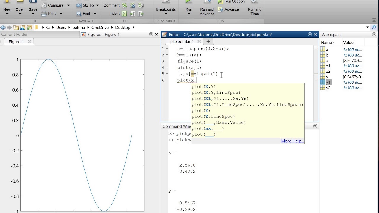 matlab plotting points