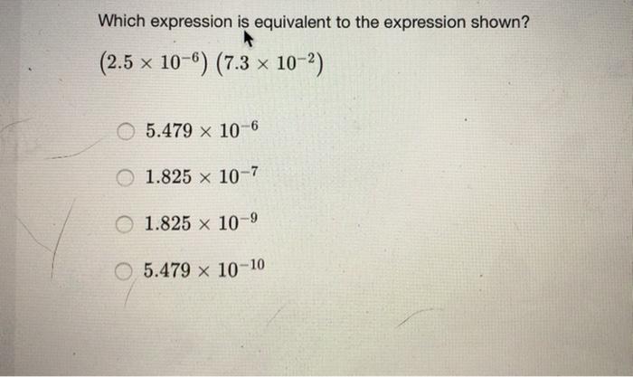 which expression is equivalent to