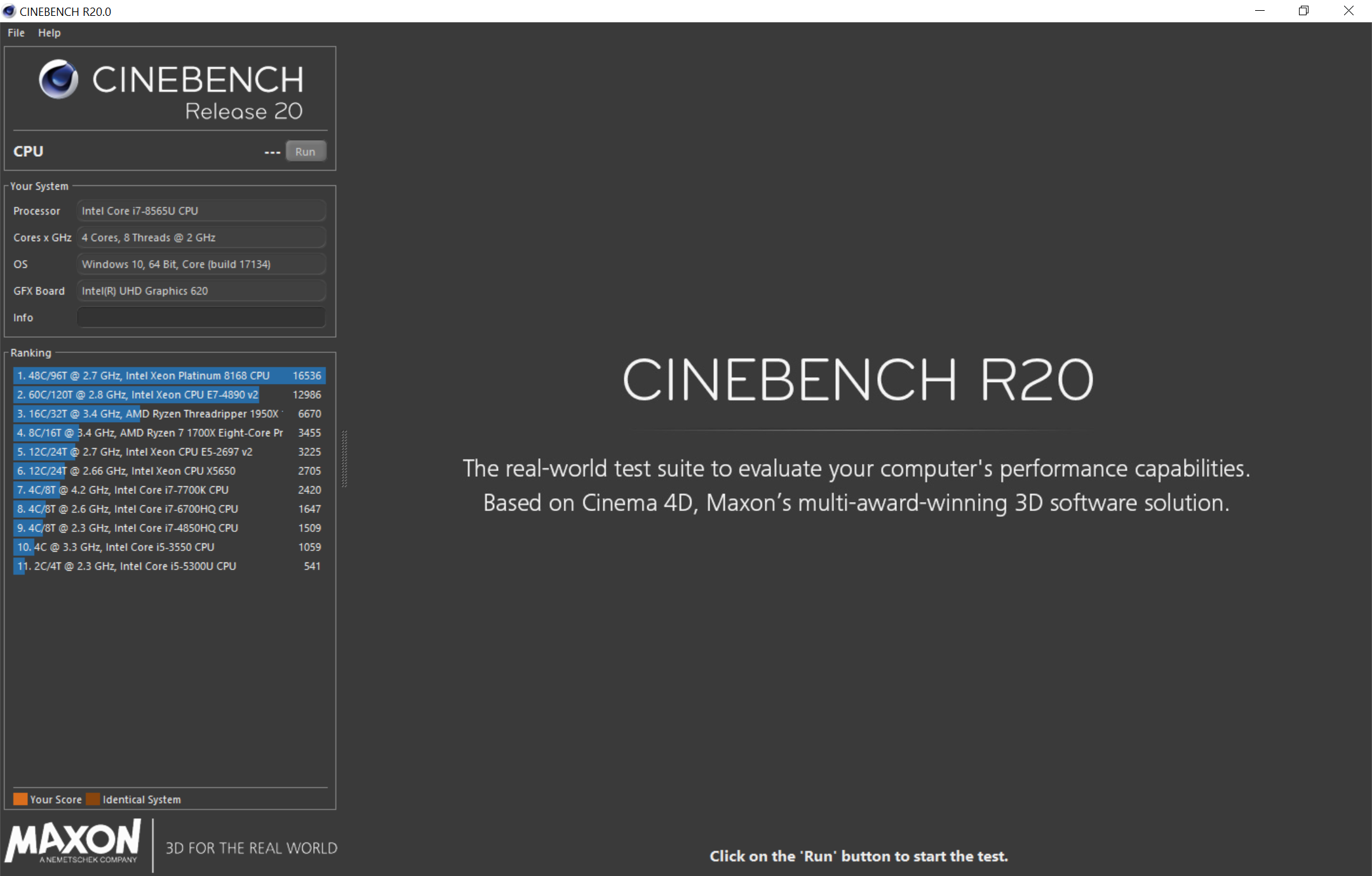 cinibench r20