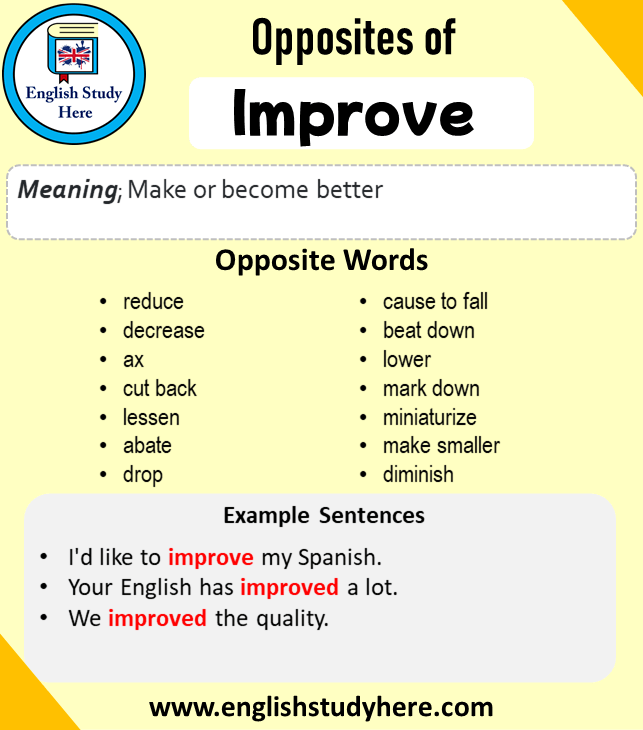 opposite word of improve