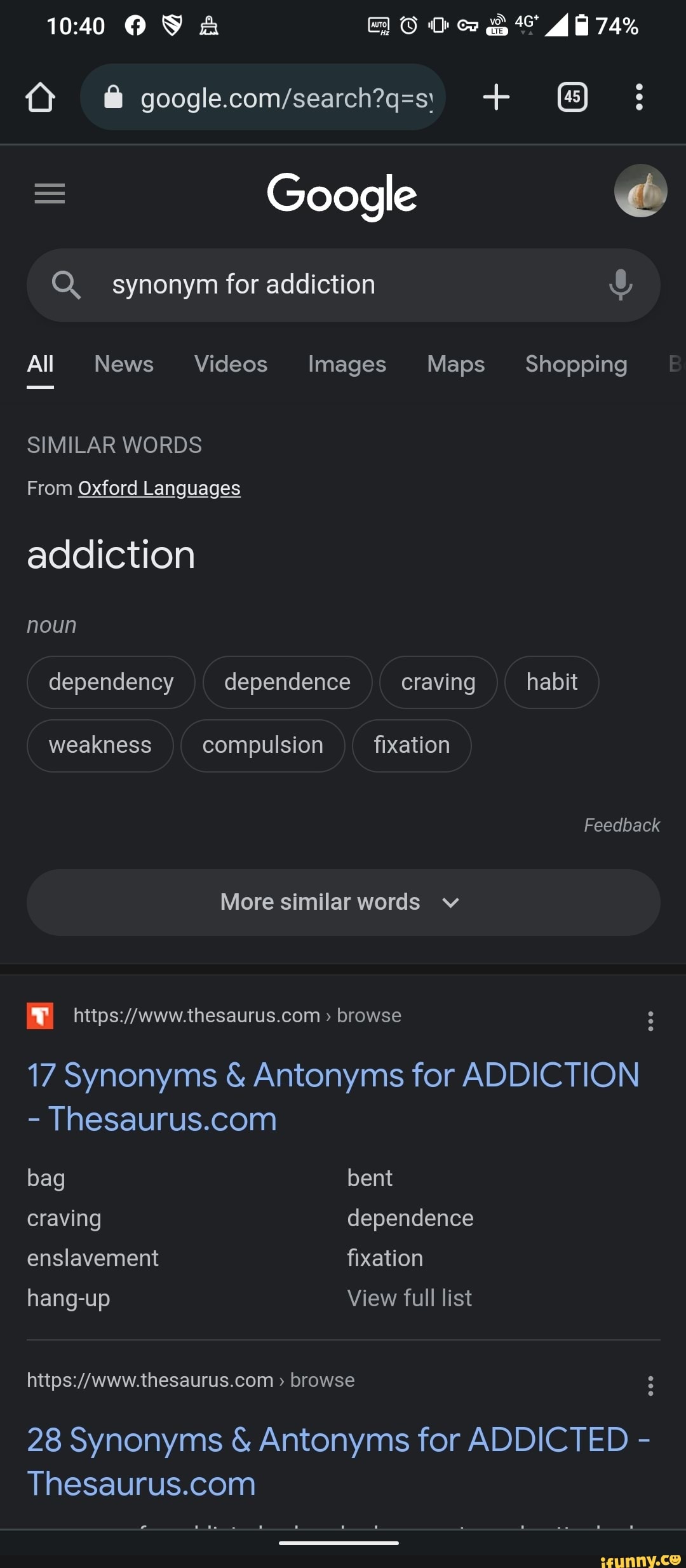 synonyms of dependence