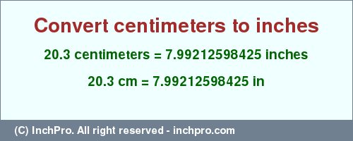 20.3 cm to inches