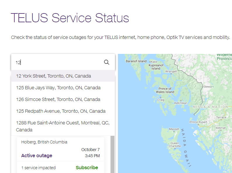 internet outage alberta