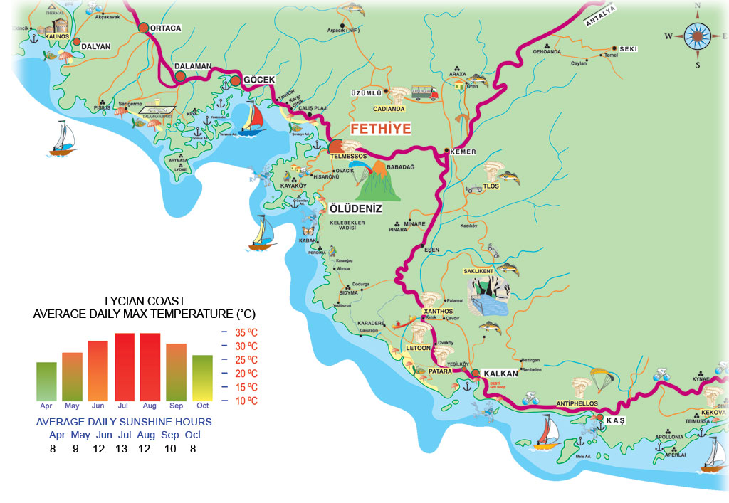 hotel map of hisaronu