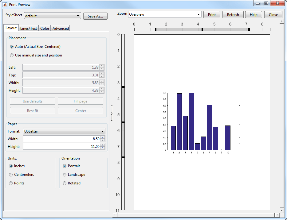 matlab print