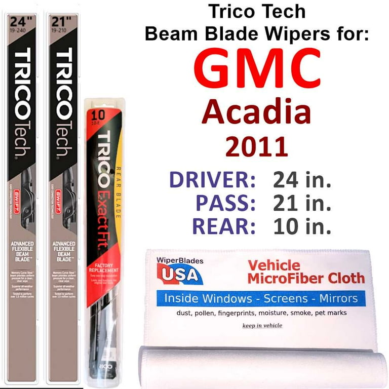 gmc acadia rear wiper blade size