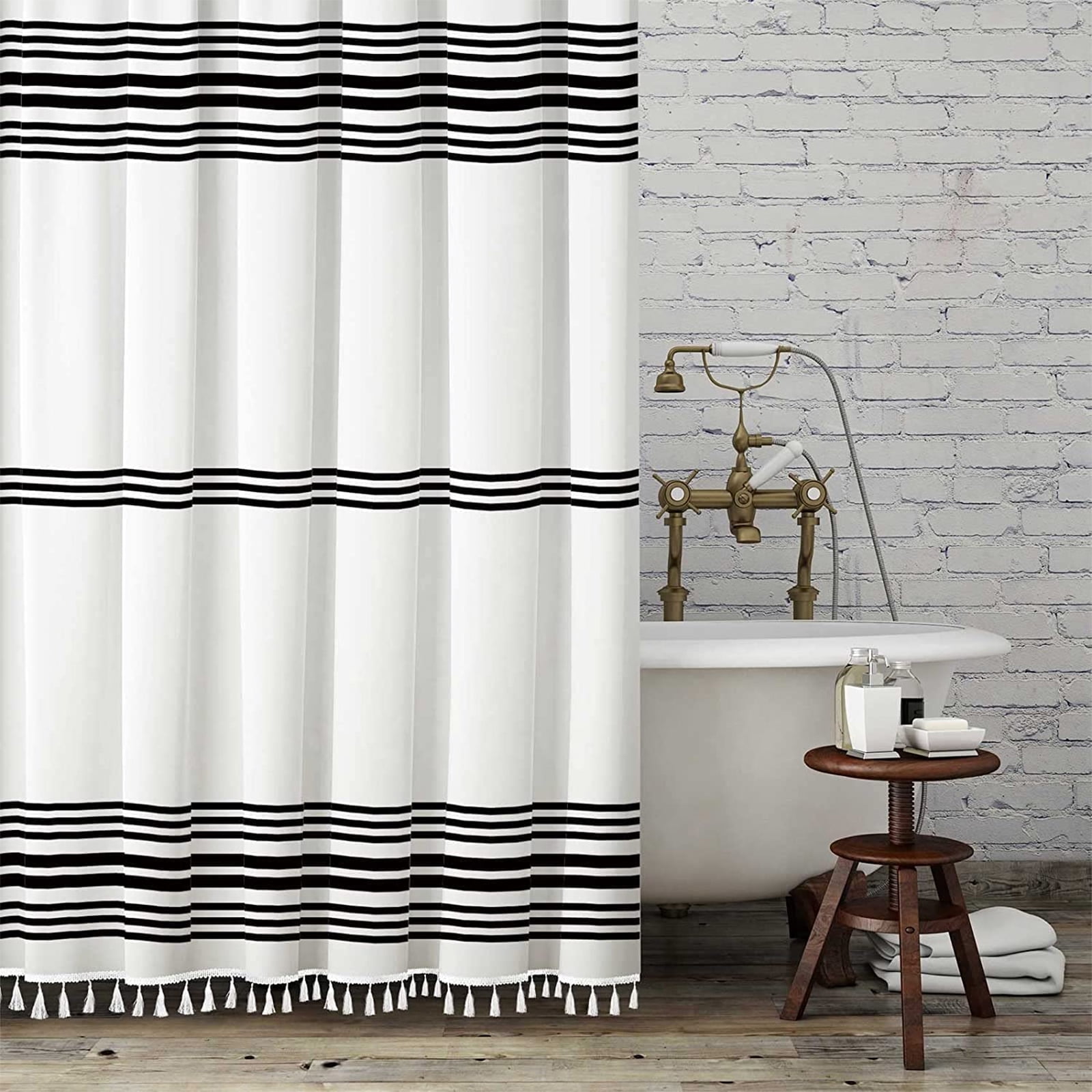 black and white shower curtains