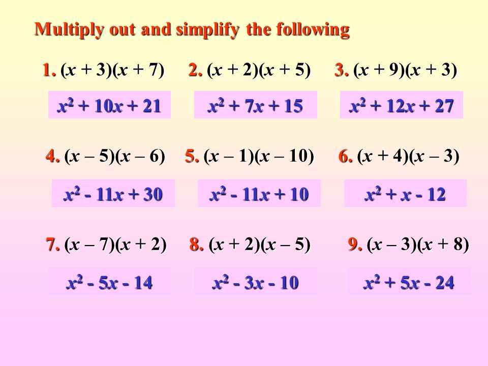 expand and simplify x 4 x 2