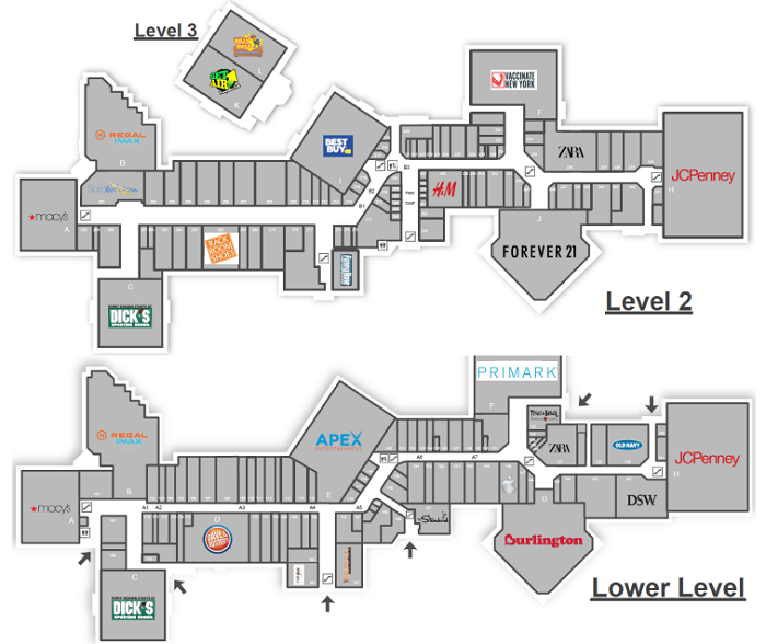 crossgates mall directory map