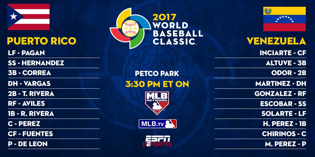 world baseball classic pr vs venezuela