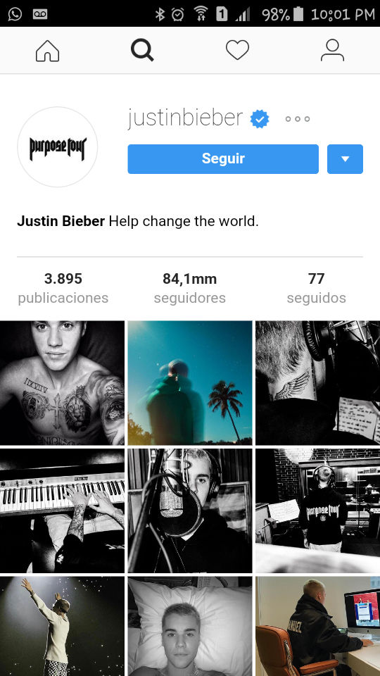 justin bieber instagram profile pic