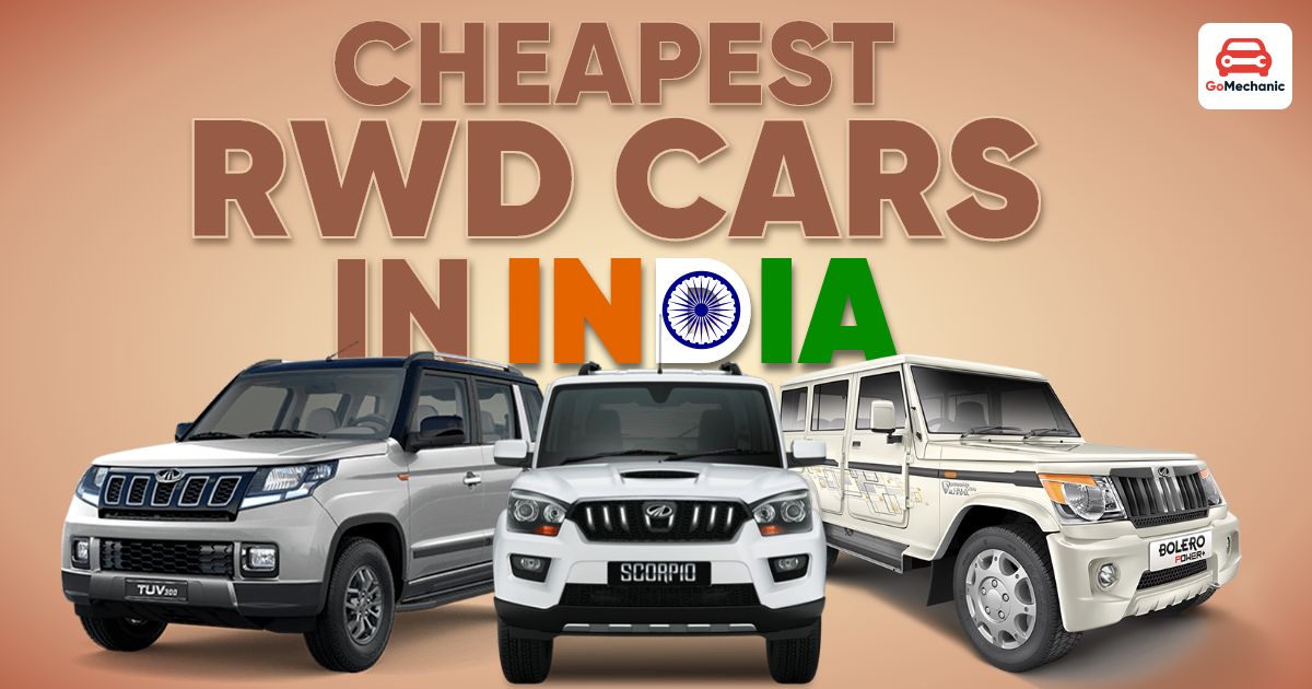 list of rear wheel drive cars in india