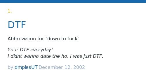 urban dictionary dtf