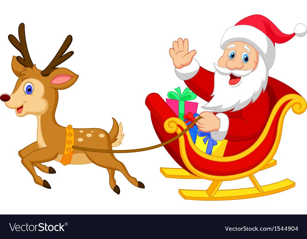 santa on sleigh clipart