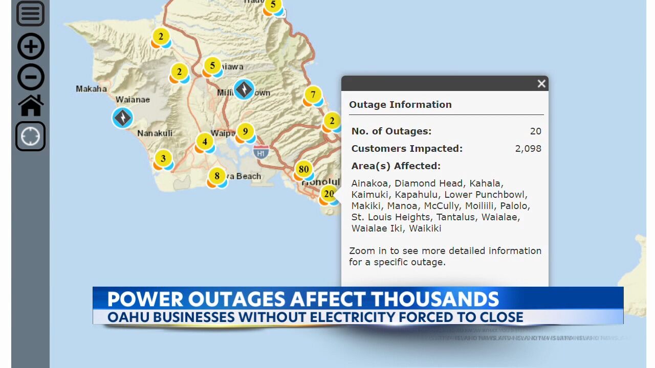 power outages oahu