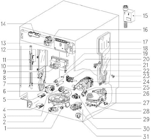 miele dishwasher parts diagram