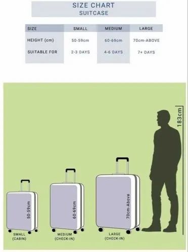 american tourister luggage sizes in cm