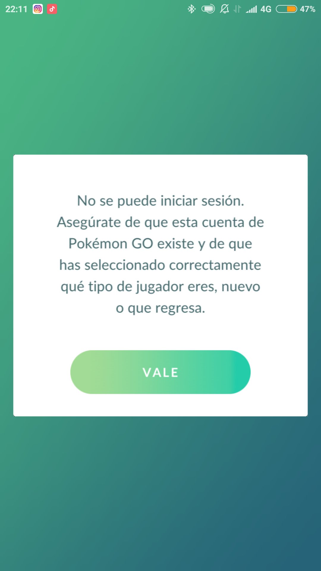 pokemon go no inicia sesion 2018