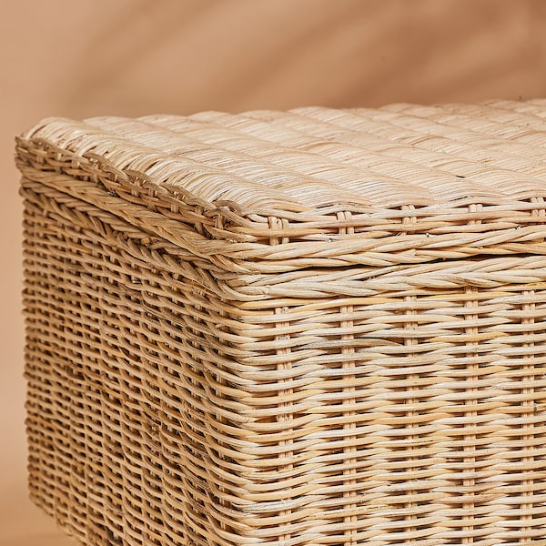 rattan storage bench