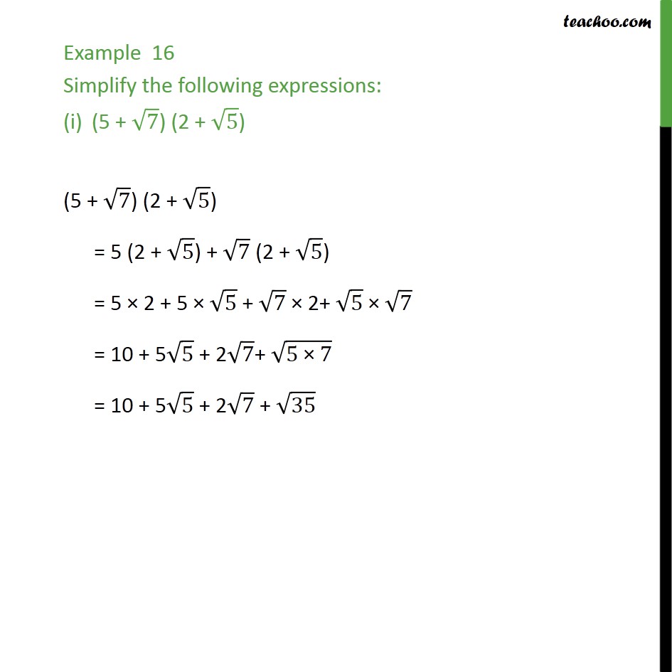 simplify the following expression