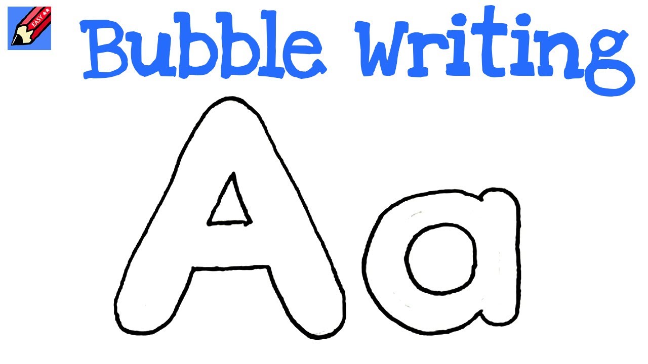 a in bubble writing