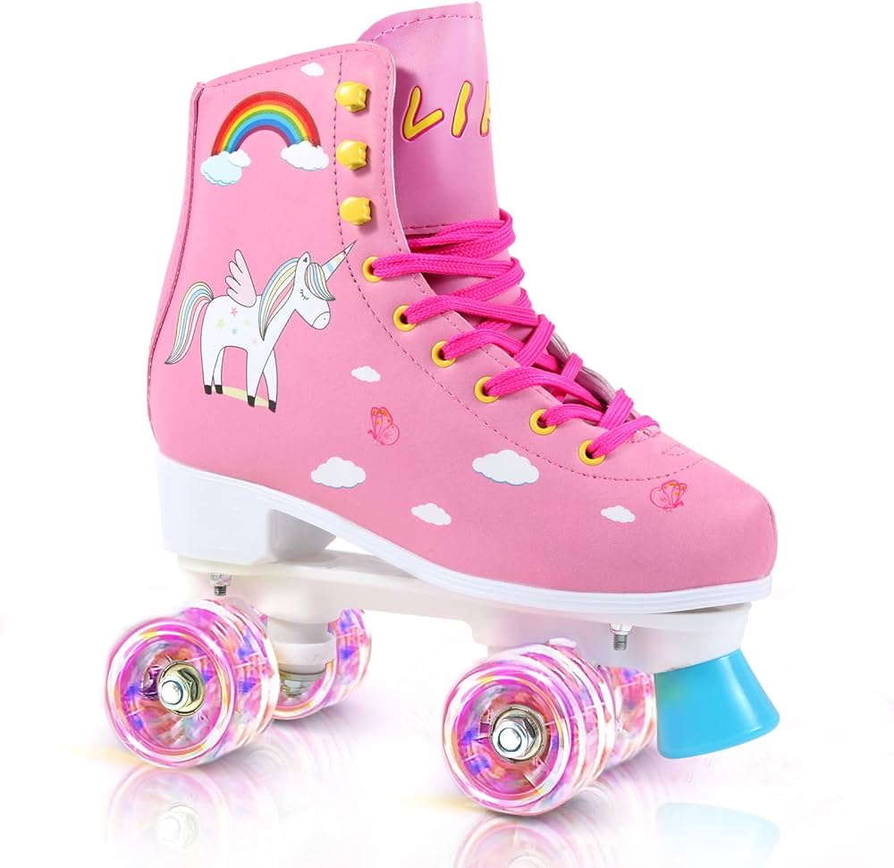 pink roller skates