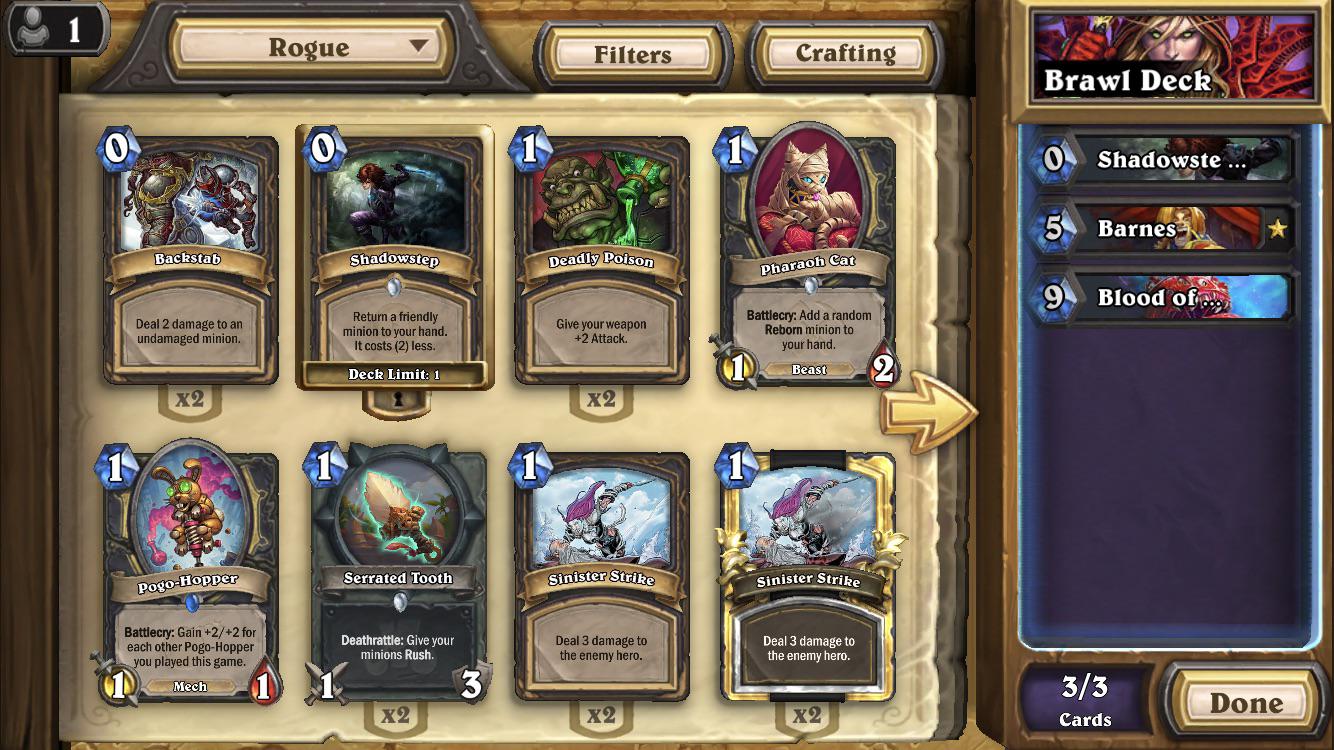 hearthstone brawl deck