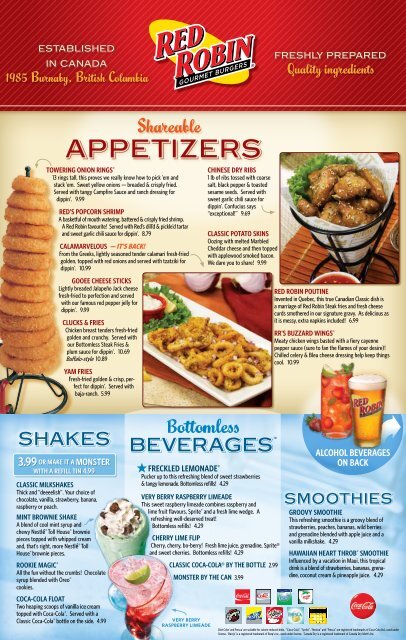 red robin menu