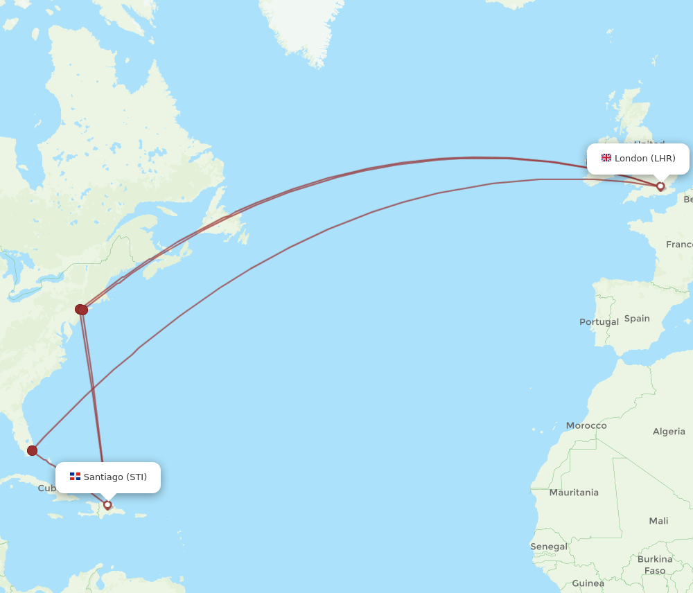 london to santiago flight time