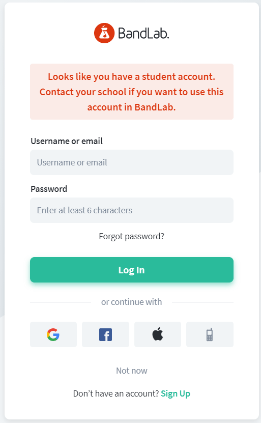 bandlab log in