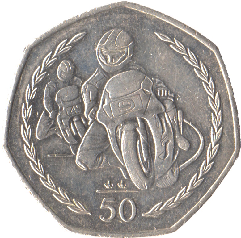 motorcycle 50p coin