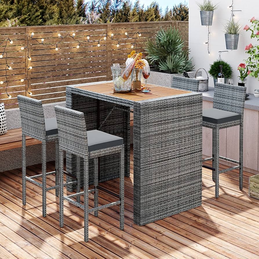 7 piece outdoor bar height dining set