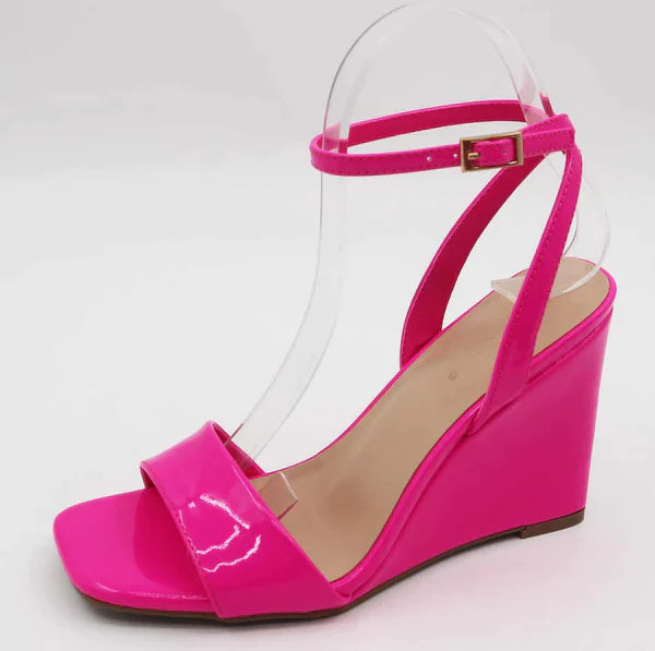 hot pink wedge heels