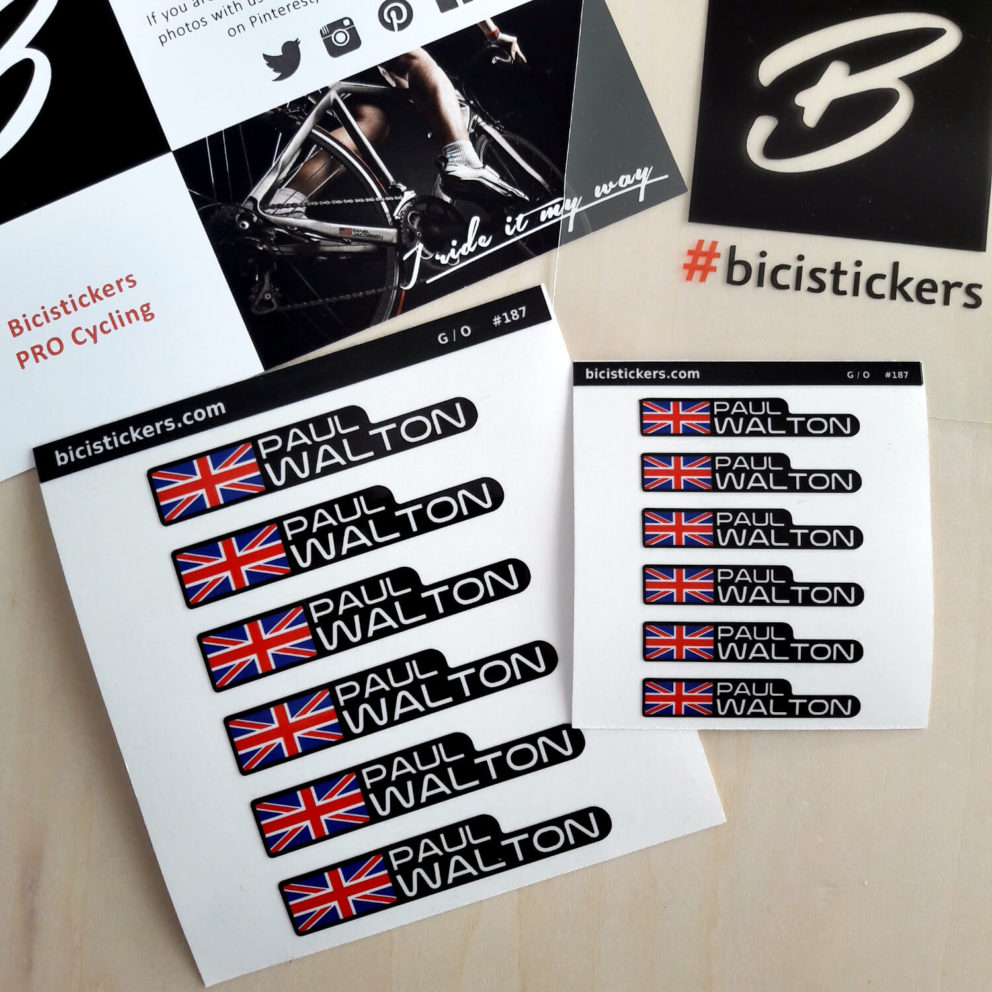 cyclist name sticker