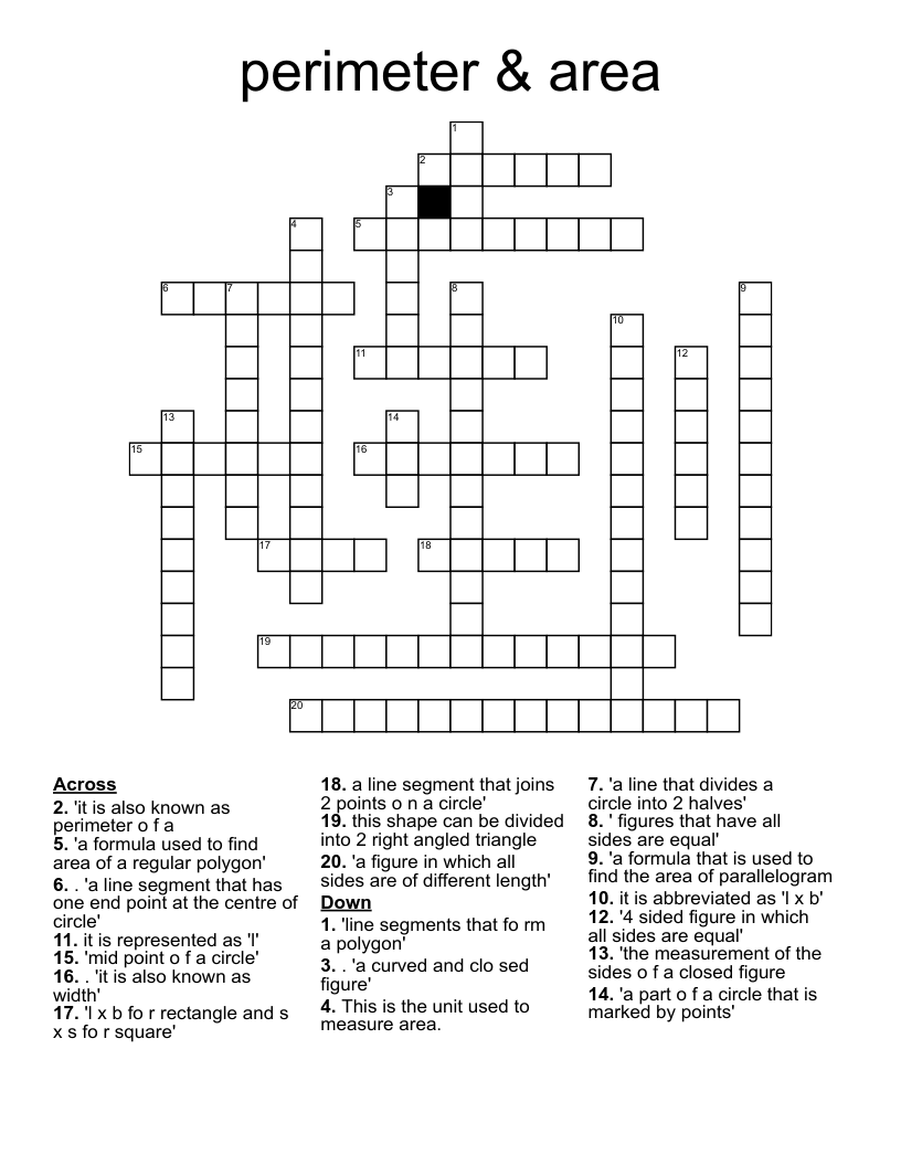 area crossword clue