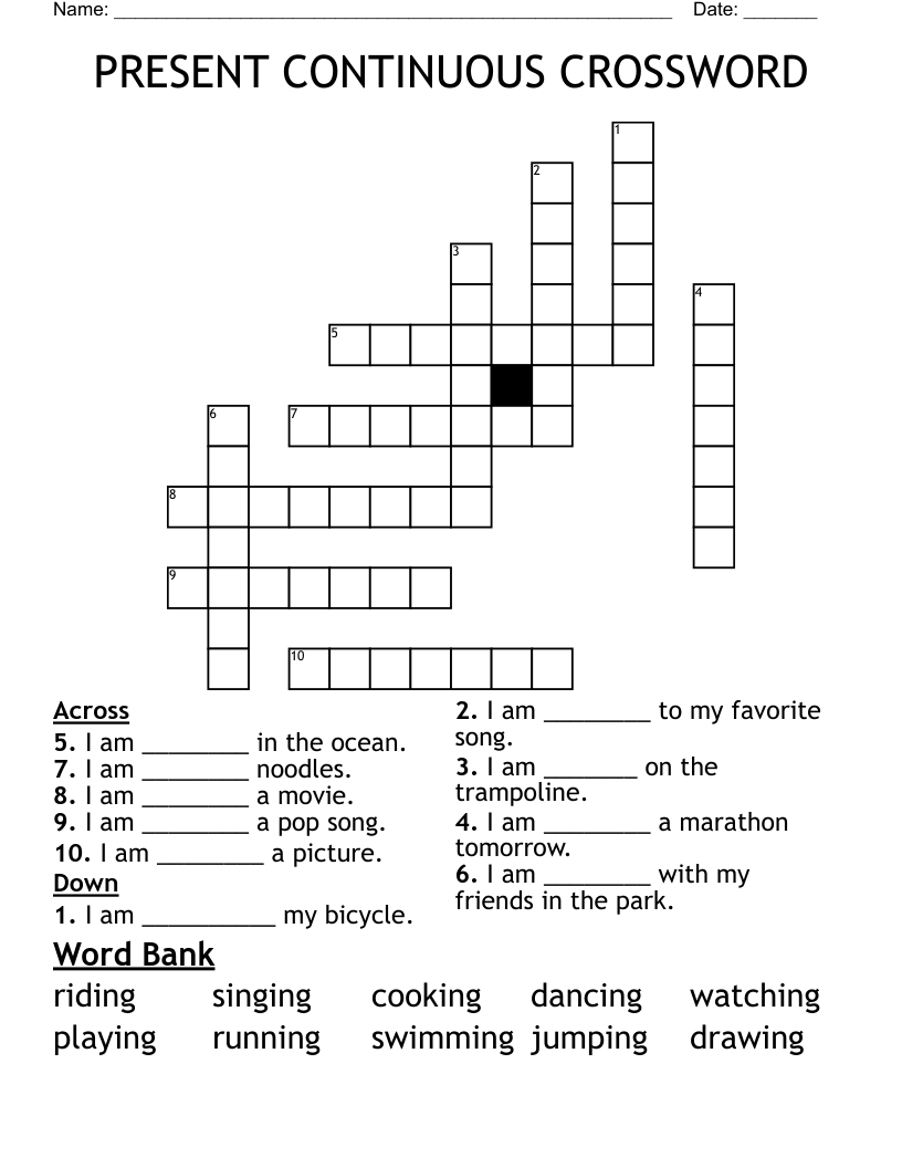 the present crossword clue